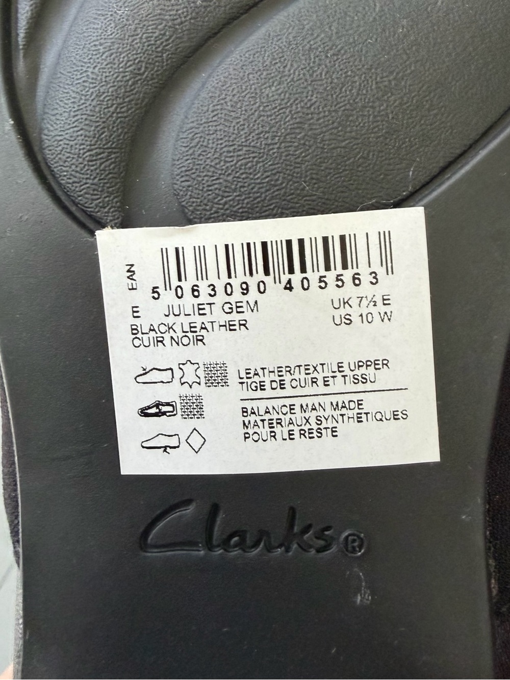 NEW Clarks Juliet Gem Slip-On Black Leather 10 - Picture 6 of 6